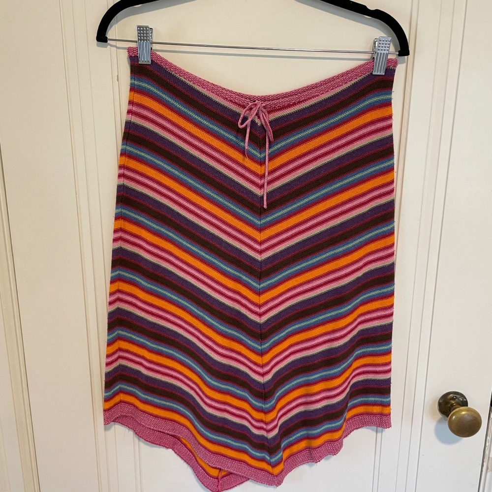 Vintage Cop. Copine Paris Rare Kit Kat Striped Knit Asymmetric Skirt
